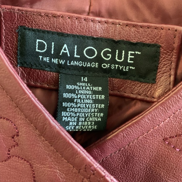 DIALOGUE Red Leather Jacket - Picture 2 of 4